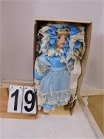 Porcelain Doll w/ Blue Dress