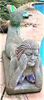Cement Mermaid Garden Statue
