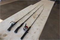 3 Fishing Poles w/ reels