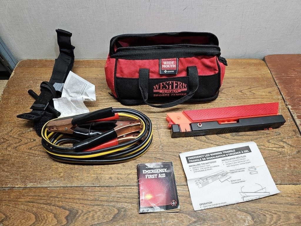 Booster Cables + Safety Trangle KIT +