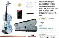 Elegant Colored Ebony Fitted Solid Wood Violin Kit