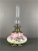 Antique Hand Painted Hurricane Lamp