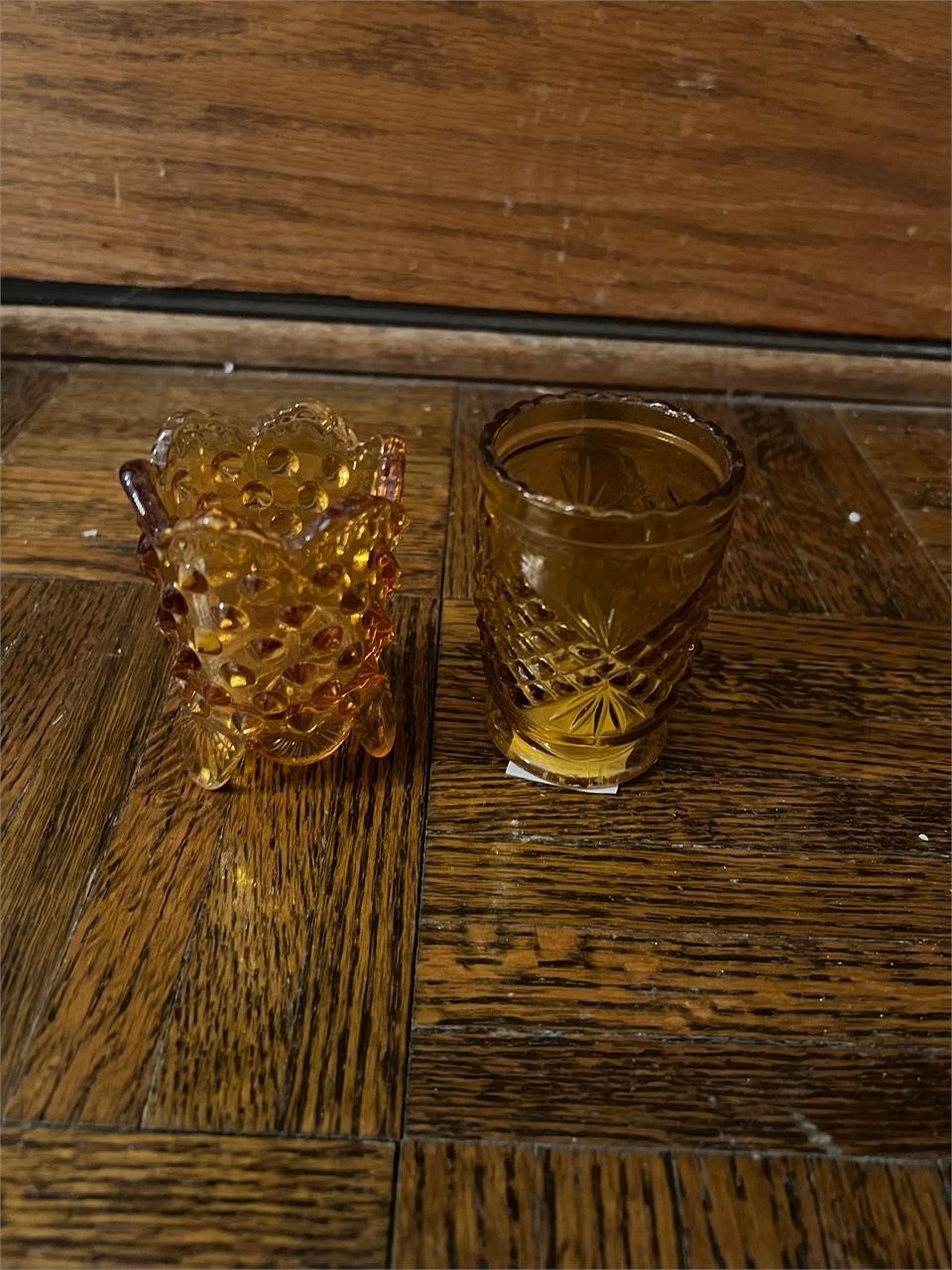 AMBER GLASS VOTIVE CUPS 3" TALL