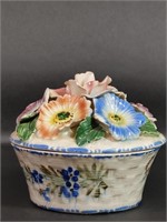 Vintage Italian Floral Capodimonte Trinket Box