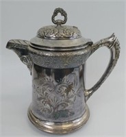 Large antique Britannia metal hot water jug