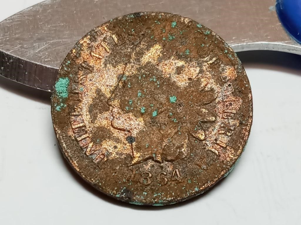 OF) better date 1864 Indian head penny