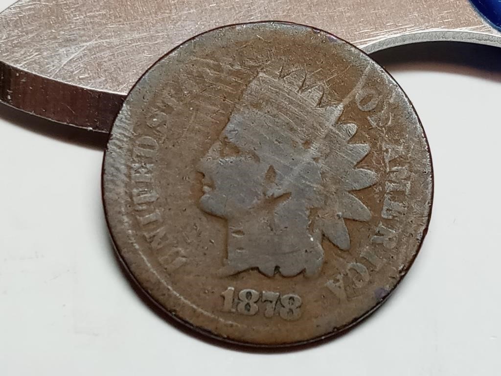 OF) better date 1878 Indian head penny