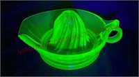 Green Depression Uranium Glass Juicer Reamer