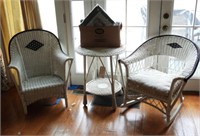 Vintage 3pc Wicker patio set to include: Open