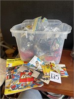 Huge lot of legos books includes tote with lid