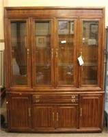 Lighted China Cabinet with Glass Shelves