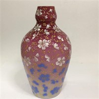 Victorian Enamel Decorated Case Glass Vase
