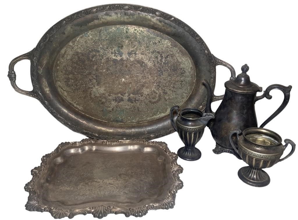 Antique Silver Plated Serving Pieces