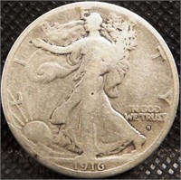 1916-S Liberty Walking Silver Half Dollar Coin