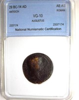 29 BC-14 AD Augustus NNC VG10 AE AS