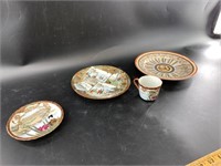 Collection of Japanese pottery, including a tea cu