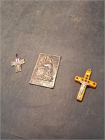 Bakelite Cross W/ Jesus And More