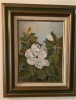 "Pete Mobley" Oil on Canvas Still Life with Flower
