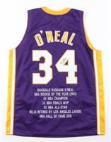 Shaquille O'Neal Signed Career Highlight Stat Jers