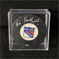 Vic Hadfield Signed Hockey Puck JSA COA