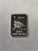 .999 Fine Silver Bar!  F-15 Fighter Jet 1g
