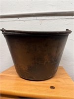 Antique Brass Bucket w/ Handle 13.5"