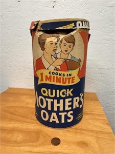 1940's Mother's Quick Oats Cardboard Canister