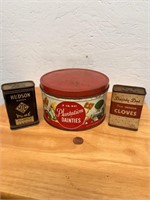3 Vintage Advertising Kitchen Cans