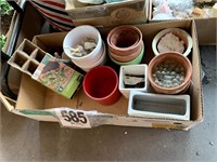 Box Of Planters And Vases (Carport)
