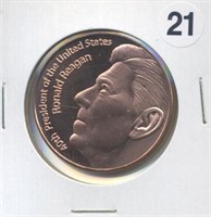 Ronald Reagan One Ounce .999 Copper Round