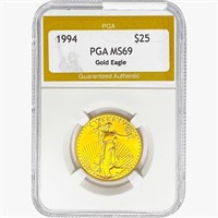 1994 1/2oz $25 AGE PGA MS69