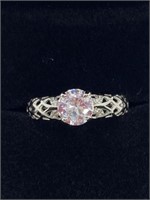 1.00 Carat White Gold Silver White Sapphire Ring