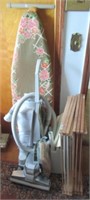 Lot that includes vintage drying rack, ironing