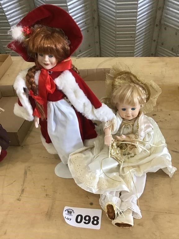 2 PORCELAIN DOLLS