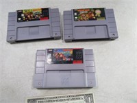 (3) Super NES Nintendo Games DONKEY KONG