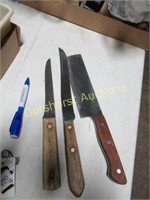 RUSSELL & ONTARIO VINTAGE KNIVES WOOD