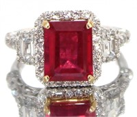 14kt Gold 5.00 ct Ruby & Diamond Ring