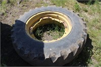 Firestone 13.6R28 tire & rim (1)