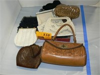 GROUP OF PURSES AND EVENING BAGS WITH TOOLED