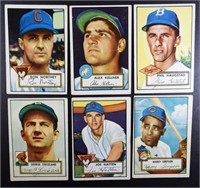 (6) 1952 TOPPS BASEBALL CARDS #193, #194