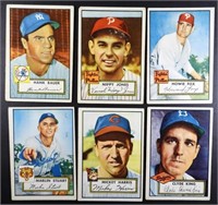 (6) 1952 TOPPS BASEBALL CARDS #205, #207