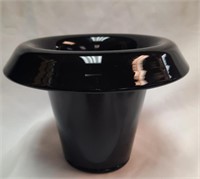 Black Amethyst Glass Hat Vase 6.5×9"
