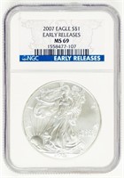 Coin 2007 American Silver Eagle NGC MS69