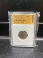 1972 S Jefferson Nickel Proof Cameo Coin