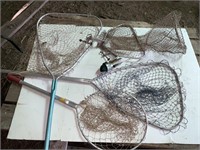 Clamp on fish basket, landing nets