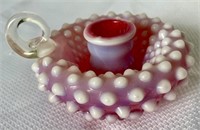 Fenton Cranberry Hobnail Candle Holder