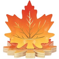 Whaline 30Pcs Fall Thanksgiving Paper Plates Maple