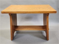Stickley Furniture oak  fireside bench, 89-294