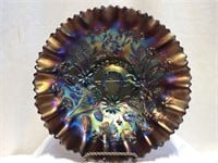 Northwood "Good Luck" Amethyst Art Glass Bowl