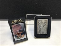 2 Zippo Lighters-Barrett-Smythe Elk